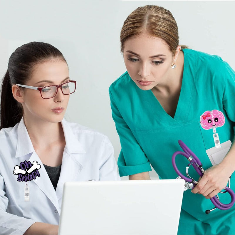 Wholesale Glitter Acrylic Halloween Ghost Retractable Clip Badge Scroll Keychain